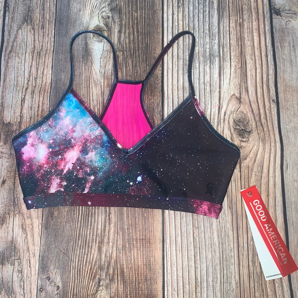 Good American galaxy print sports bra nwt